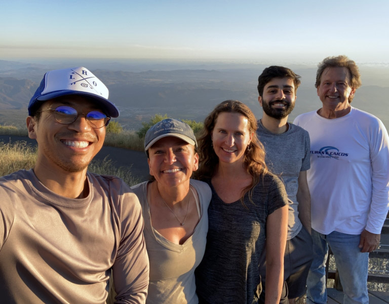 photo of 5 Radicle Science team members, at a top of a hike trail.